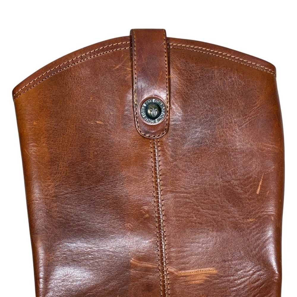 Frye Melissa Button Solid Riding Boots Brown Leat… - image 8